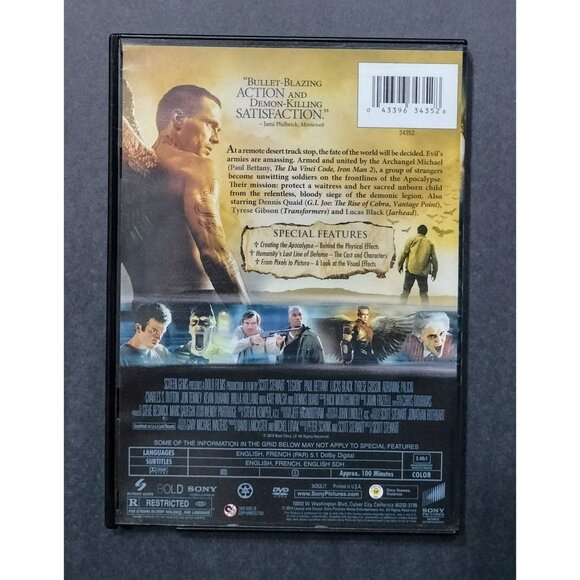 Legion DVD Movie 2010 Action Fantasy Thriller Biblical Sony Pictures Religious 1 - Picture 2 of 12